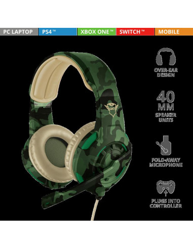 Casti cu microfon Trust GXT 310C Radius Gaming Headset, jungle