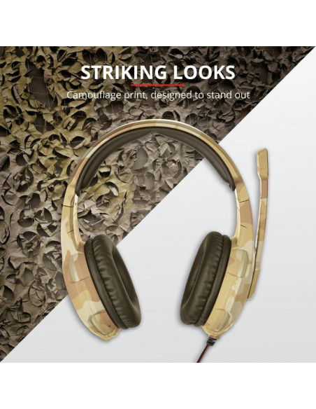 Casti cu microfon Trust GXT 310D Radius Gaming Headset, desert