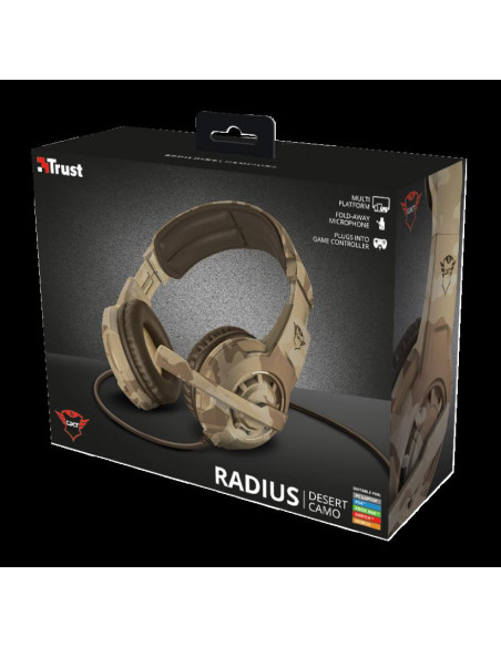 Casti cu microfon Trust GXT 310D Radius Gaming Headset, desert