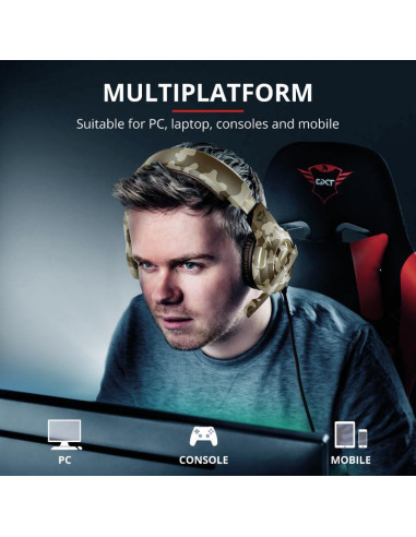Casti cu microfon Trust GXT 310D Radius Gaming Headset, desert
