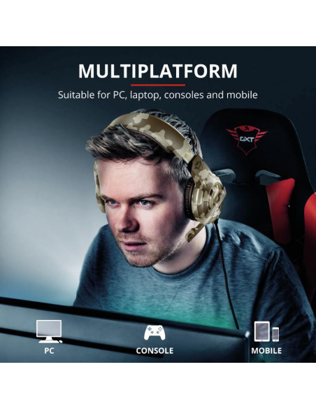 Casti cu microfon Trust GXT 310D Radius Gaming Headset, desert