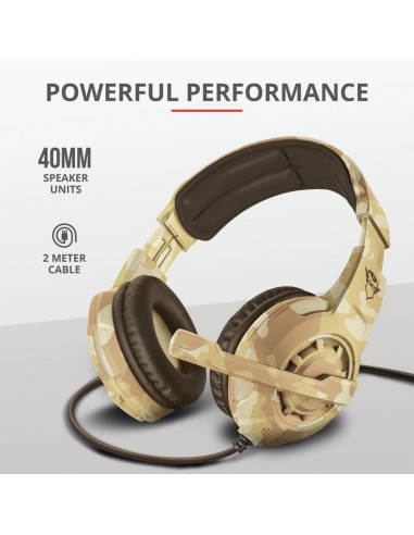 Casti cu microfon Trust GXT 310D Radius Gaming Headset, desert