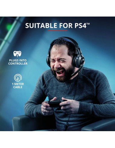 Casti cu microfon Trust GXT 307B Ravu Gaming PS4, negru,TR-23250