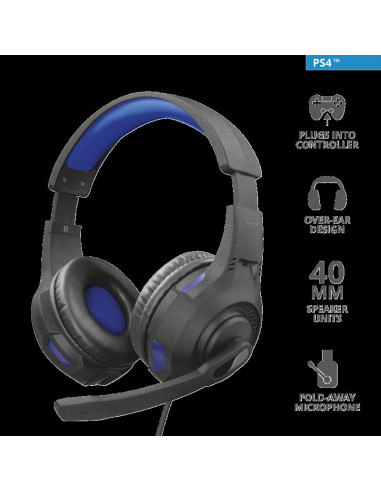 Casti cu microfon Trust GXT 307B Ravu Gaming PS4, negru,TR-23250