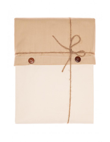 Lenjerie de pat King Size BBC organic 200TC - Bej Square
