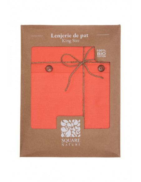 Lenjerie de pat King Size BBC organic 144TC - Coral Square