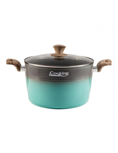 OALA ALUMINIU+CAPAC 26 X16 CM, 7 L, GREEN NATURE, COOKING BY