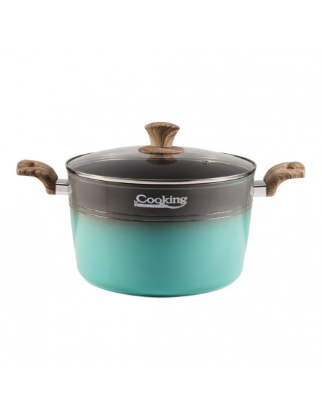OALA ALUMINIU+CAPAC 26 X16 CM, 7 L, GREEN NATURE, COOKING BY