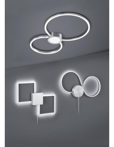 Plafoniera LED integrat Trio Hydra Square, cu intrerupator