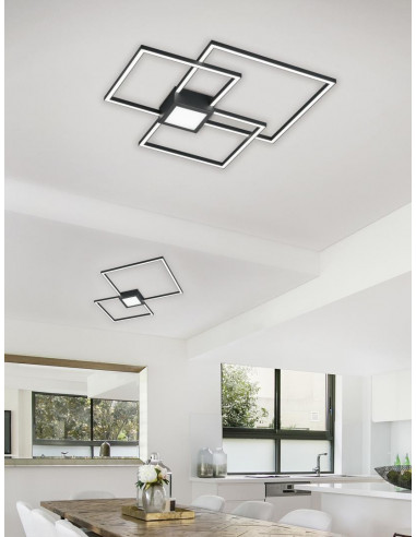 Plafoniera LED integrat Trio Hydra Square, cu intrerupator