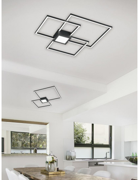 Plafoniera LED integrat Trio Hydra Square, cu intrerupator