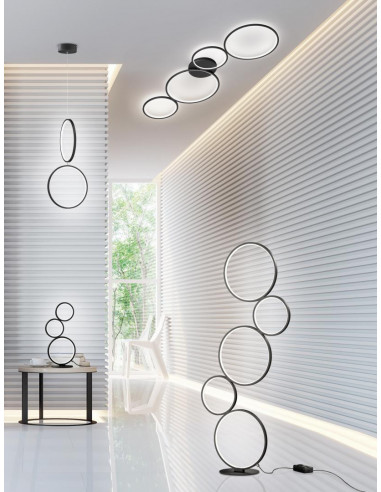 Lampadar LED integrat Trio Rondo, cu dimmer integrat, 36W