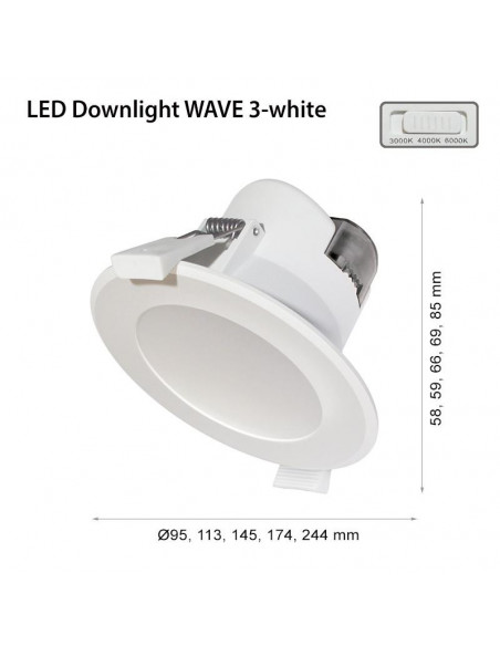 L091320004,Panou Led 2R rotund, Wave R205, IP44, 25W, temperatura de lumina reglabila(3000K/4000K/6000K), 2400/2500/2500 lumeni,