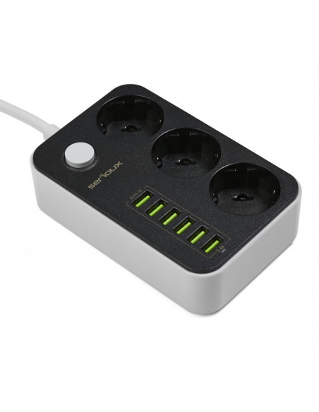 Prelungitor cu protectie Serioux, 3 prize schuko, input