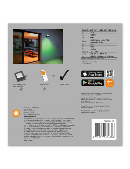 Proiector LED Ledvance, SMART+ MULTICOLOR, cu technologie Wifi