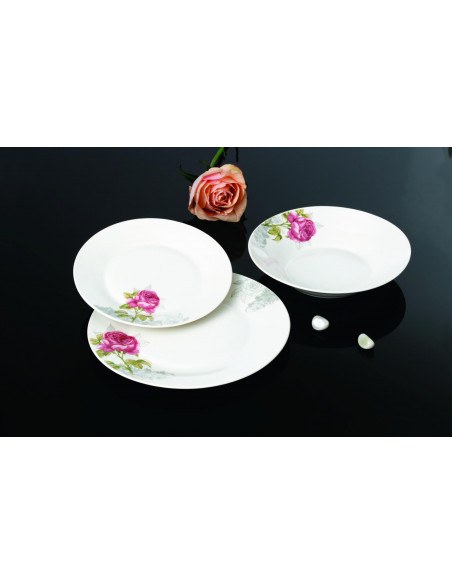 SERVICIU MASA 18 PIESE PORTELAN, ROSALYN, VANORA HOME,VN-NE-100