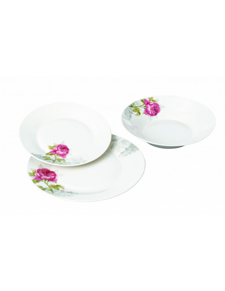 SERVICIU MASA 18 PIESE PORTELAN, ROSALYN, VANORA HOME,VN-NE-100