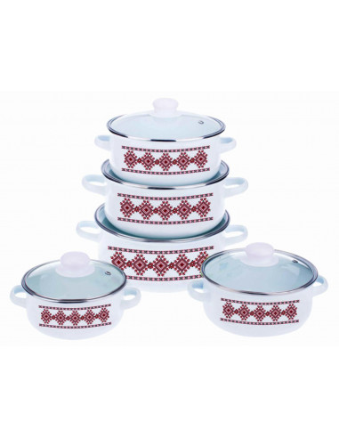 SET GATIT 10 PIESE EMAILAT, MODEL TRADITIONAL DIN