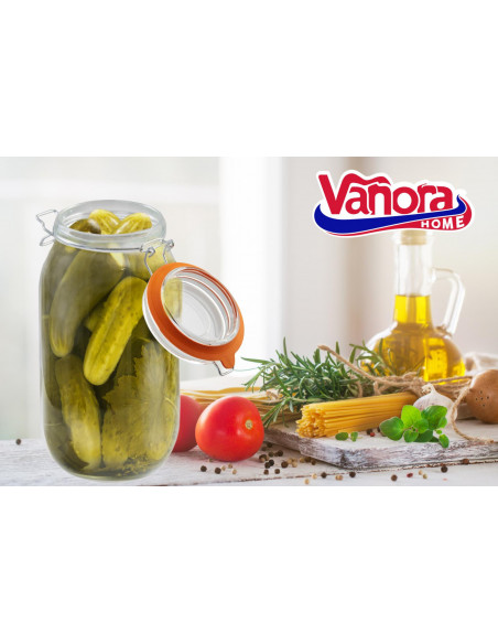 BORCAN DEPOZITARE STICLA + CAPAC, 2 L, VANORA HOME,VN-AER-6515
