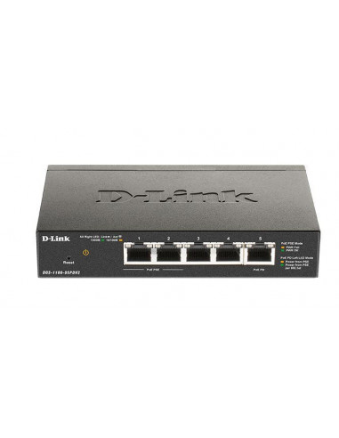 Switch D-Link DGS-1100-05PDV2, 5 porturi Gigabit, 2 x