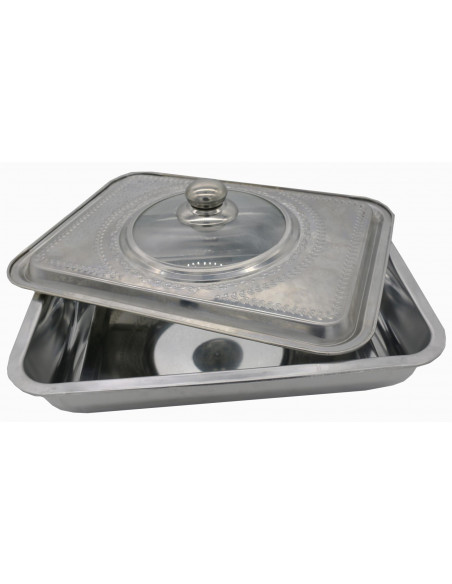 TAVA ACUPTOR CU CAPAC, INOX,35*26*7CM,VANORA HOME,VN-FM-SS3627