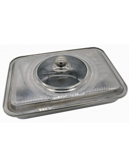 TAVA ACUPTOR CU CAPAC, INOX,35*26*7CM,VANORA HOME,VN-FM-SS3627