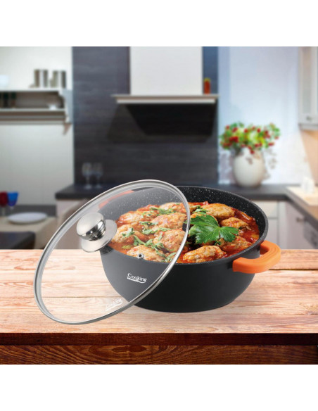 SEMIOALA ALUMINIU TURNAT +CAPAC, 28 CM X 12.5 CM, 6.5 L, DARK
