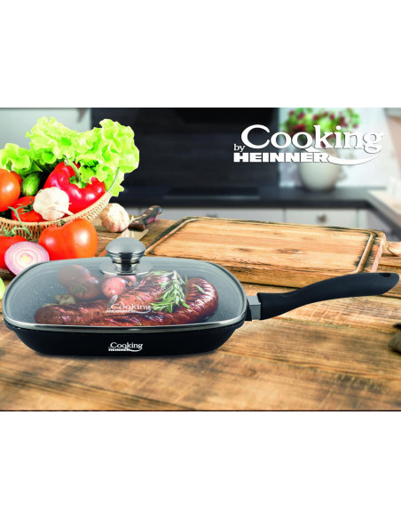 TIGAIE GRILL ALUMINIU + CAPAC 28 x 4.5 CM, DARK LINE, COOKING