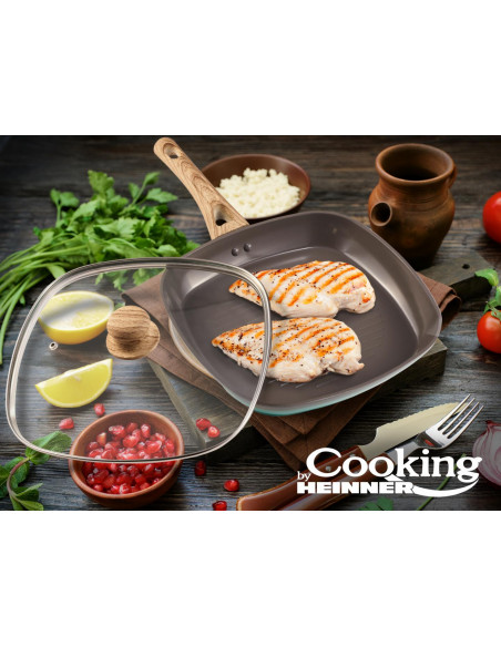 TIGAIE GRILL ALUMINIU + CAPAC, 28x4, GREEN NATURE, COOKING BY