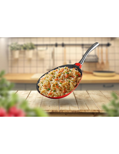 TIGAIE SALTAPASTA, ALUMINIU, 28 x 3,5 cm, HOME CHEF,COOKING BY