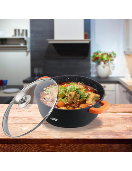 SEMIOALA ALUMINIU TURNAT+CAPAC, 24 cm x 11.5 cm, 4.4 L, DARK