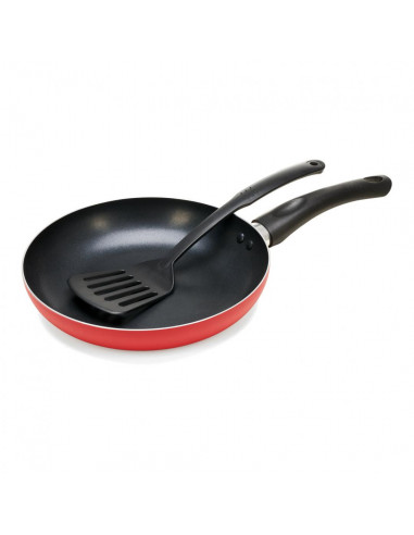TIGAIE ALUMINIU 24X4.5CM + SPATULA NYLON 32 CM, GUSTO