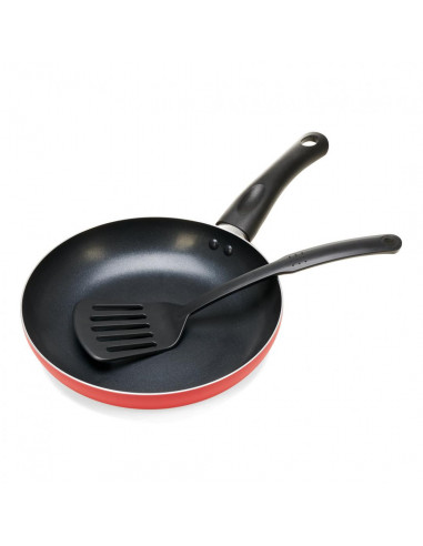 TIGAIE ALUMINIU 24X4.5CM + SPATULA NYLON 32 CM, GUSTO