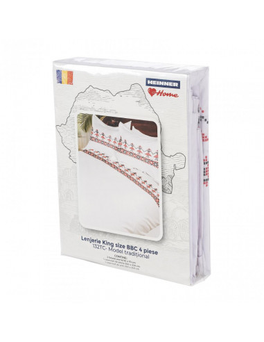 King size bed set - traditional model, 100 cotton 132TC, 2