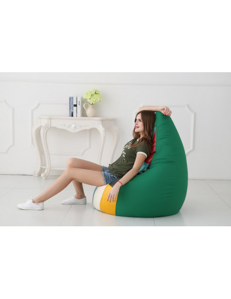 Bean Bag Patch - Green. It is filled with shredded foam.