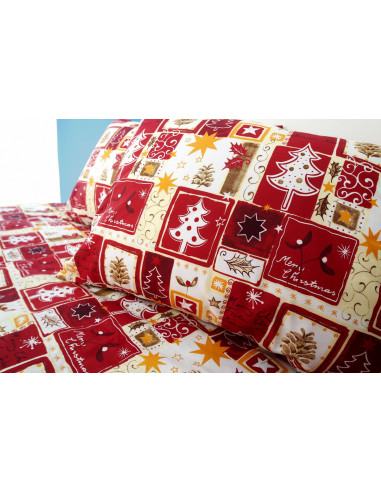 LENJERIE PAT DBL 4PCS 132TC-RED,HR-4BED-132-04