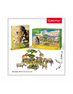 PUZZLE 3D+BROSURA-ANIMALE SALBATICE 69 PIESE,CUDS0972h 2