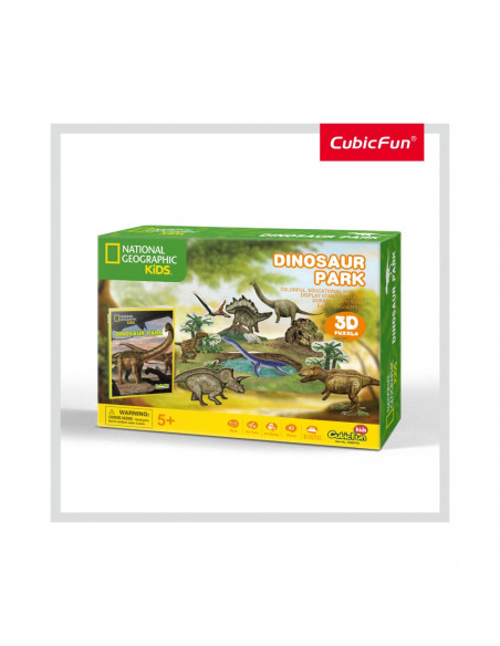 PUZZLE 3D+BROSURA-PARCUL DINOZAURILOR 43 PIESE,CUDS0973h