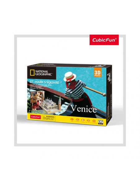 PUZZLE 3D+BROSURA-PIATA SAN MARCO 107 PIESE,CUDS0980h