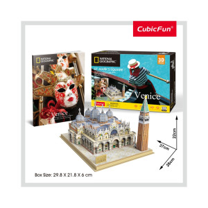 PUZZLE 3D+BROSURA-PIATA SAN MARCO 107 PIESE,CUDS0980h 2