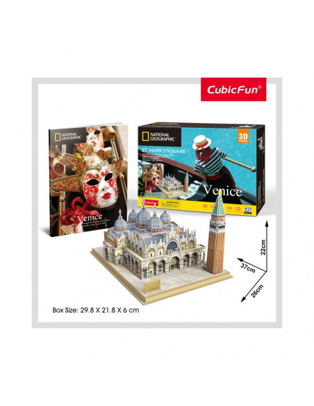 PUZZLE 3D+BROSURA-PIATA SAN MARCO 107 PIESE,CUDS0980h