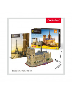 PUZZLE 3D+BROSURA-NOTRE DAME PARIS 128 PIESE,CUDS0986h 2