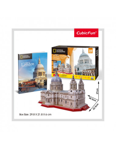 PUZZLE 3D+BROSURA-CATEDRALA ST. PAUL 107 PIESE,CUDS0991h