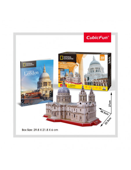 PUZZLE 3D+BROSURA-CATEDRALA ST. PAUL 107 PIESE,CUDS0991h