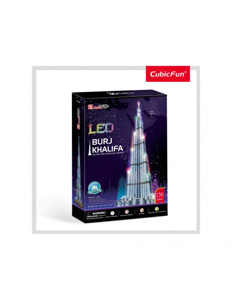 PUZZLE 3D LED BURJ KHALIFA 136 PIESE,CUL133h