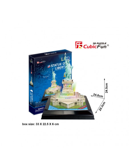 PUZZLE 3D LED STATUIA LIBERTATII 37 PIESE,CUL505h