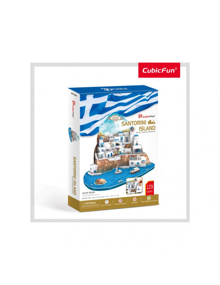 PUZZLE 3D INSULA SANTORINI (NIVEL COMPLEX 129 PIESE),CUMC195h