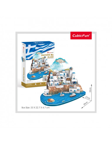 PUZZLE 3D INSULA SANTORINI (NIVEL COMPLEX 129 PIESE),CUMC195h