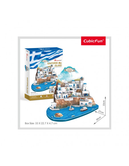 PUZZLE 3D INSULA SANTORINI (NIVEL COMPLEX 129 PIESE),CUMC195h