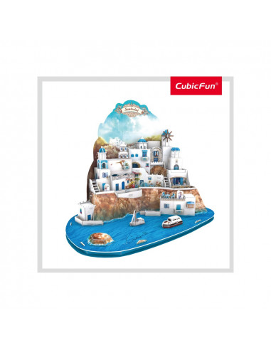 PUZZLE 3D INSULA SANTORINI (NIVEL COMPLEX 129 PIESE),CUMC195h